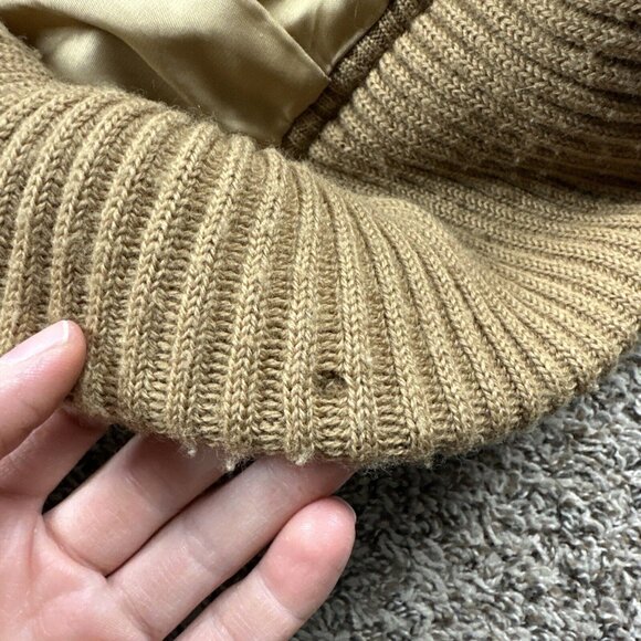 Vintage 70s Knit Sweater Mens Medium Lined Leather Pullover Jacket V Neck Italy - Picture 9 of 12